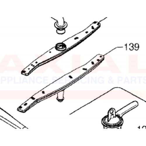 Electrolux Simpson Dishwasher Lower Spray Arm 1118952108