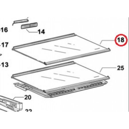 Fisher and Paykel Glass Fridge Shelf 680 821043P