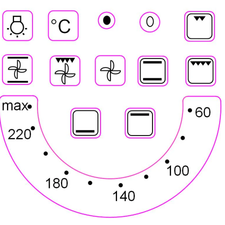 Oven Temperature Decal 60-220 AA2800A