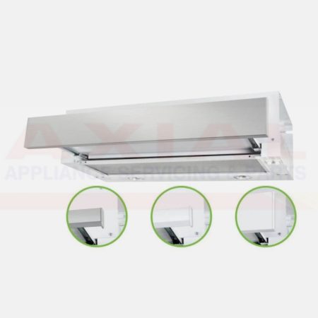 Robinhood Rangehood Slide out 600mm with Carbon Filter 2SP RO61SS/WH/80