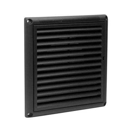 HGV5B Fixed Grille Vent 125MM Black w/ Screen
